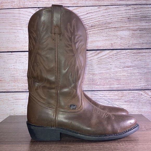 Justin Boots JB1112 Brown Leather Cowboy Farm Boots Western Shoe Size Mens 10D main image 15